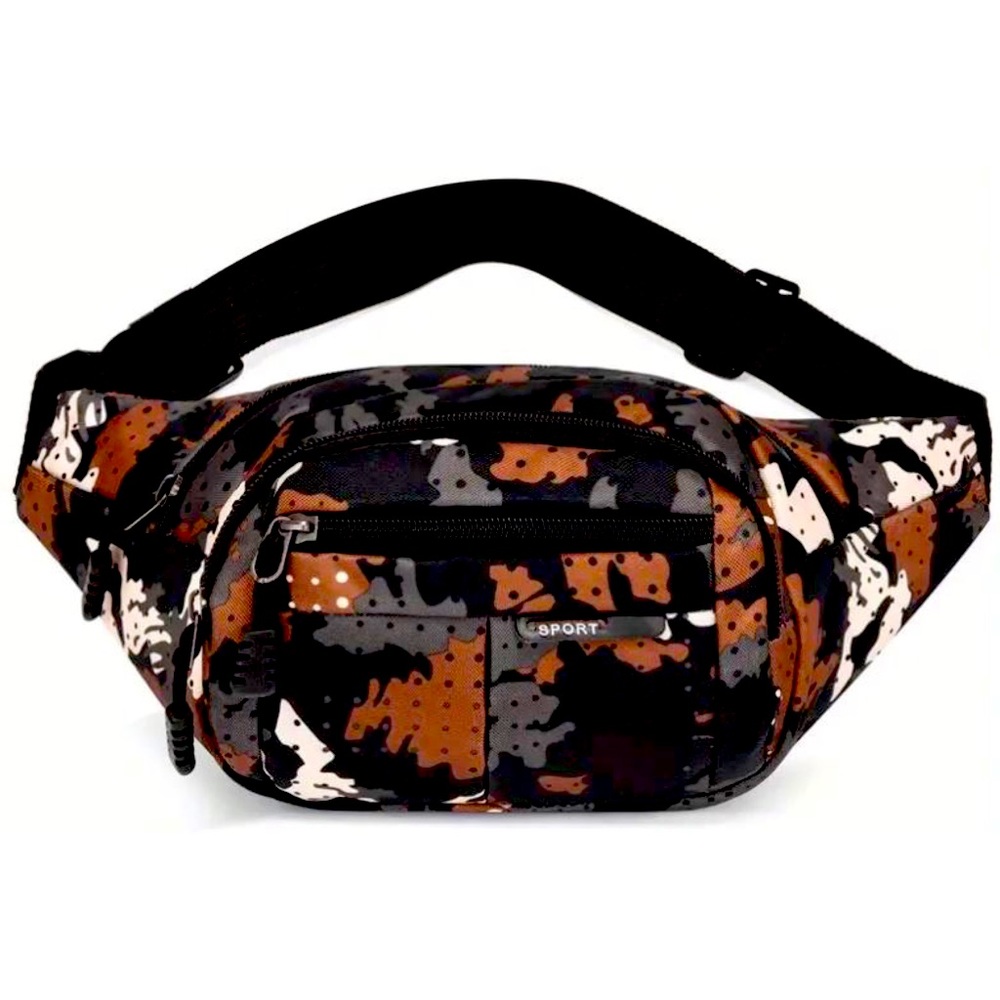 Trendy Fanny Pack Outdoor Waist Bag Unisex Adjustable Strap Multiple Pockets